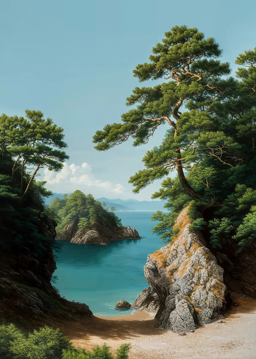 White Cranes Forest Poster