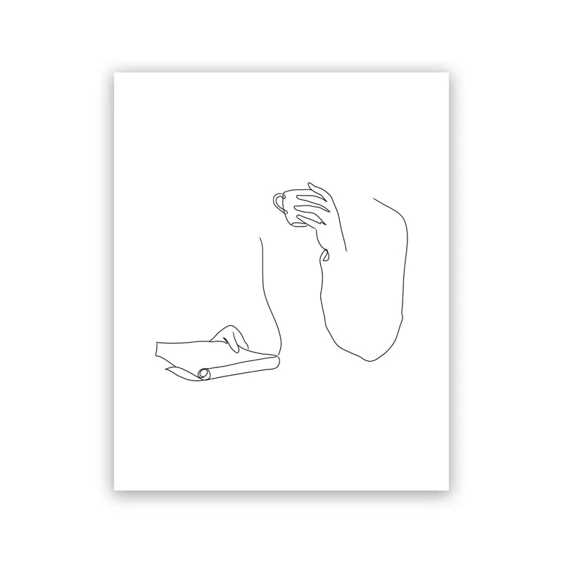 Minimalist Coffee Line Art