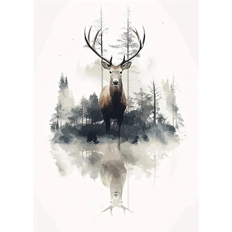 Cute Deer Jungle Canvas