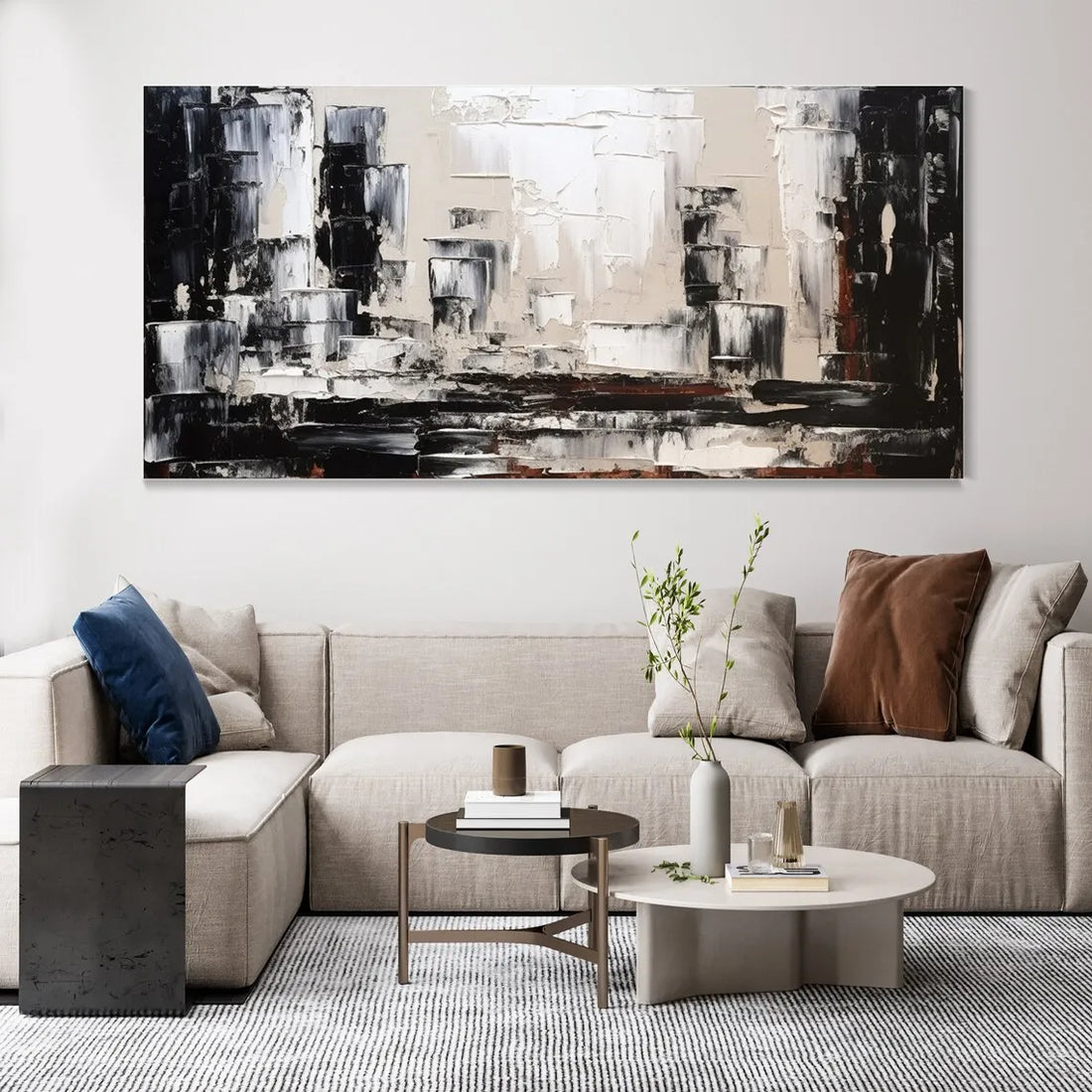 Blue Coastline Oil Canvas