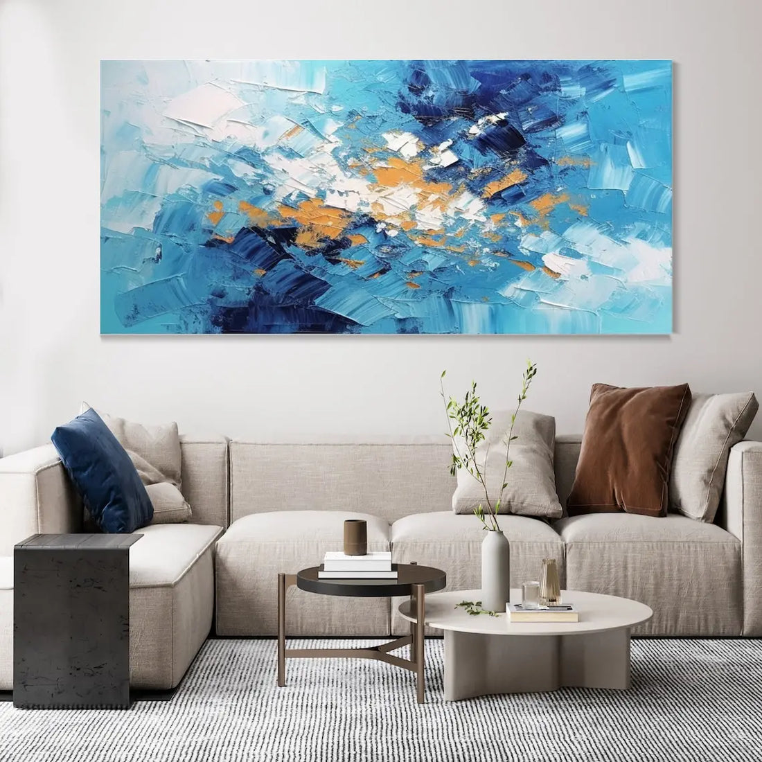Blue Coastline Oil Canvas