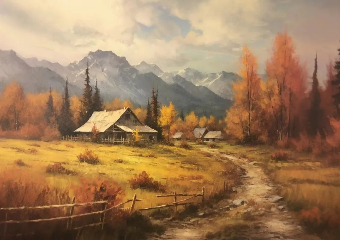 Autumn Countryside Deer Canvas