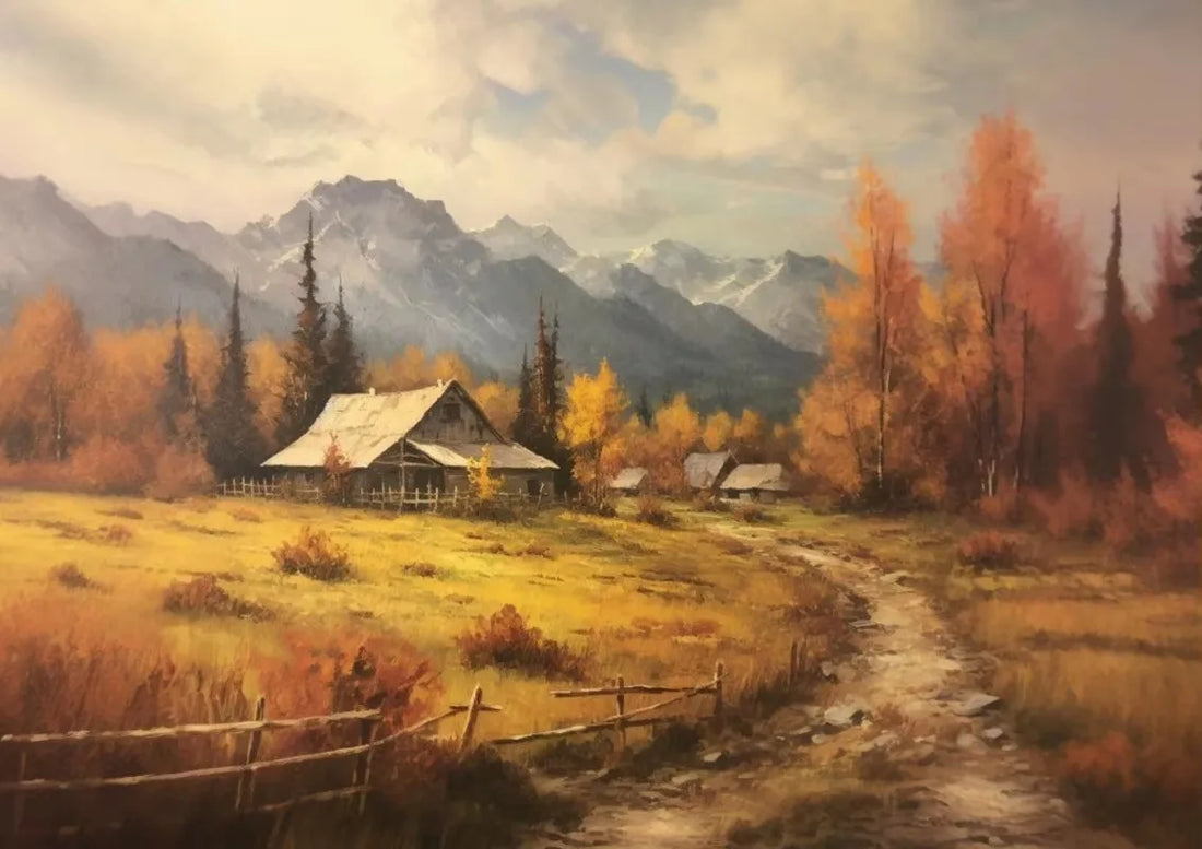 Autumn Countryside Deer Canvas