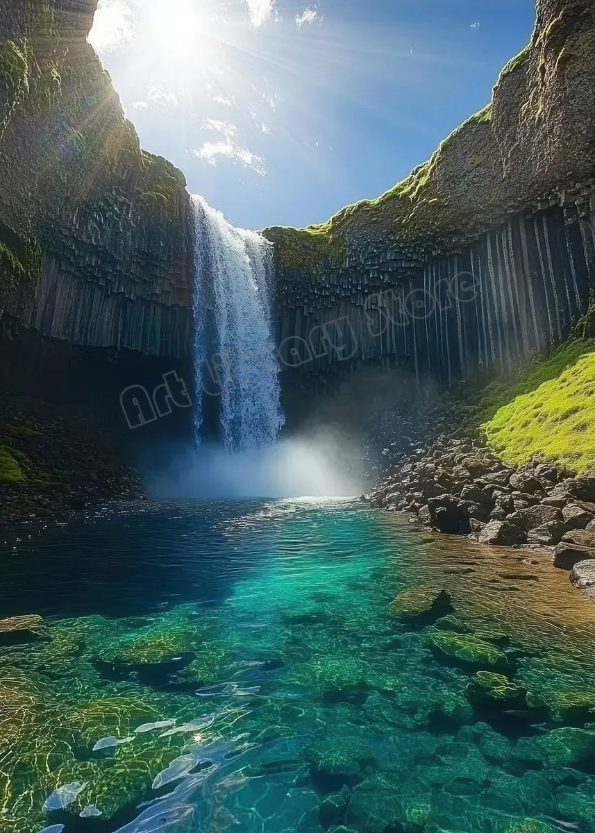 Zen Lake Waterfall Canvas