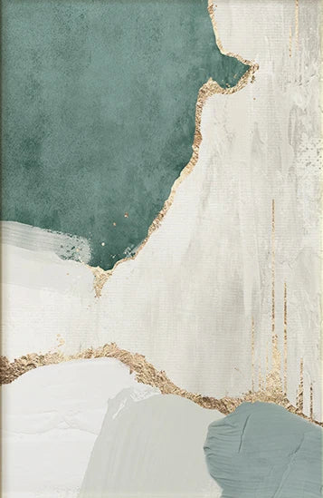 Gold Green Abstract Canvas