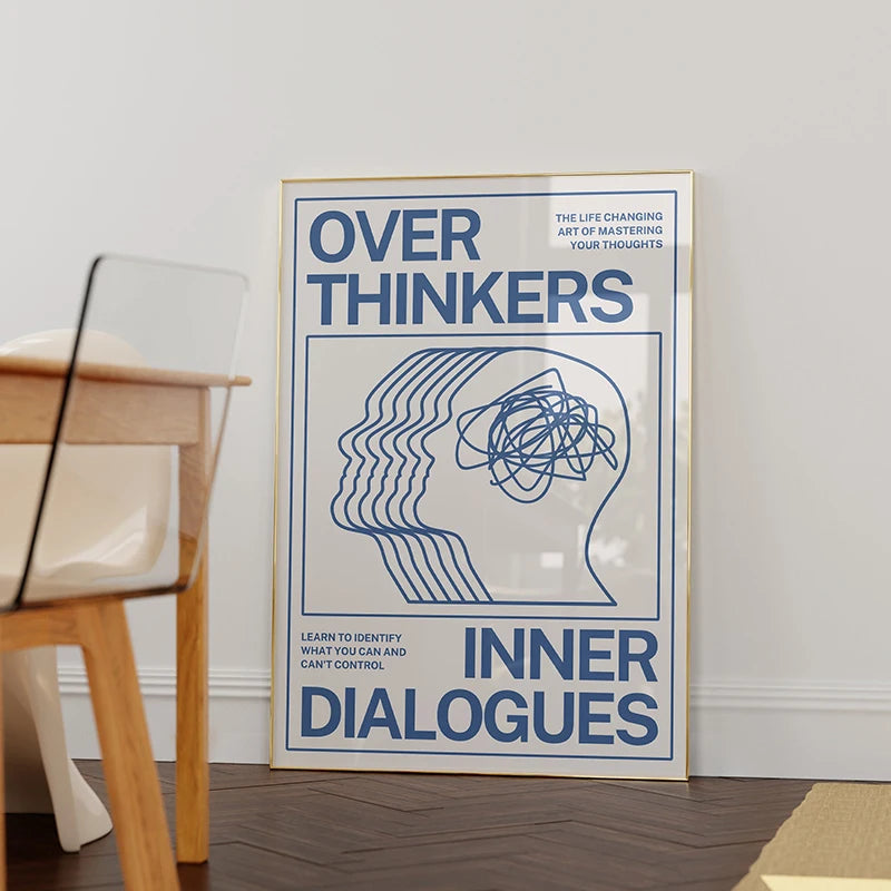 Mid-Century Overthinker Typography Canvas