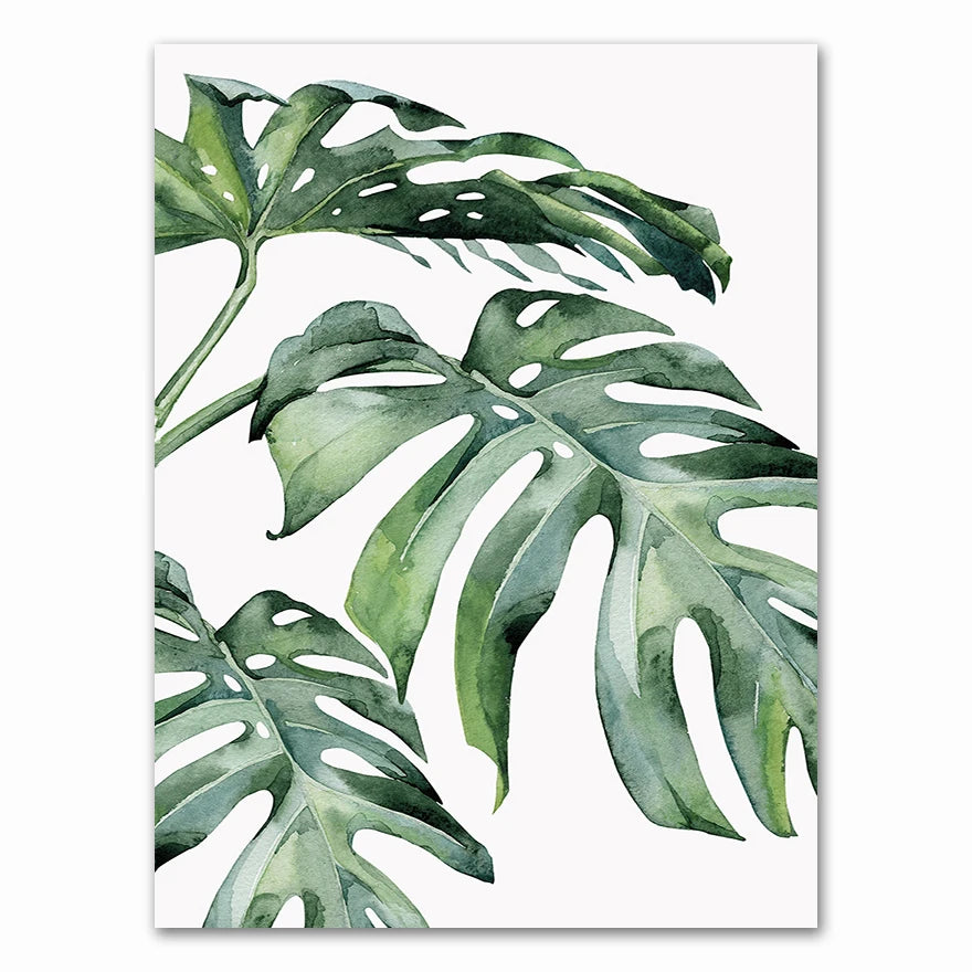 Tropical Leaves Scandinavian Canvas