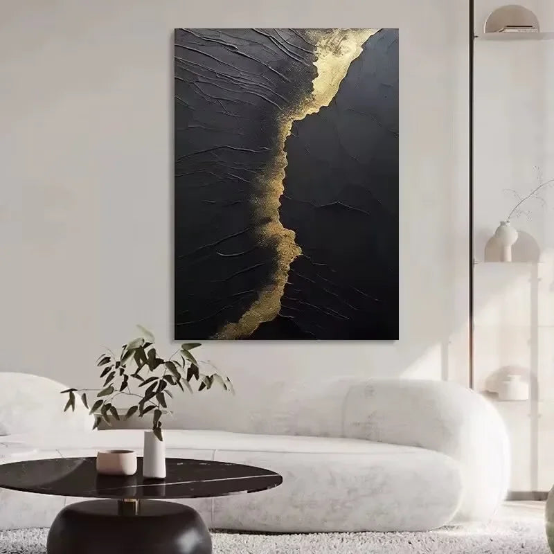 Black Wave Texture Canvas