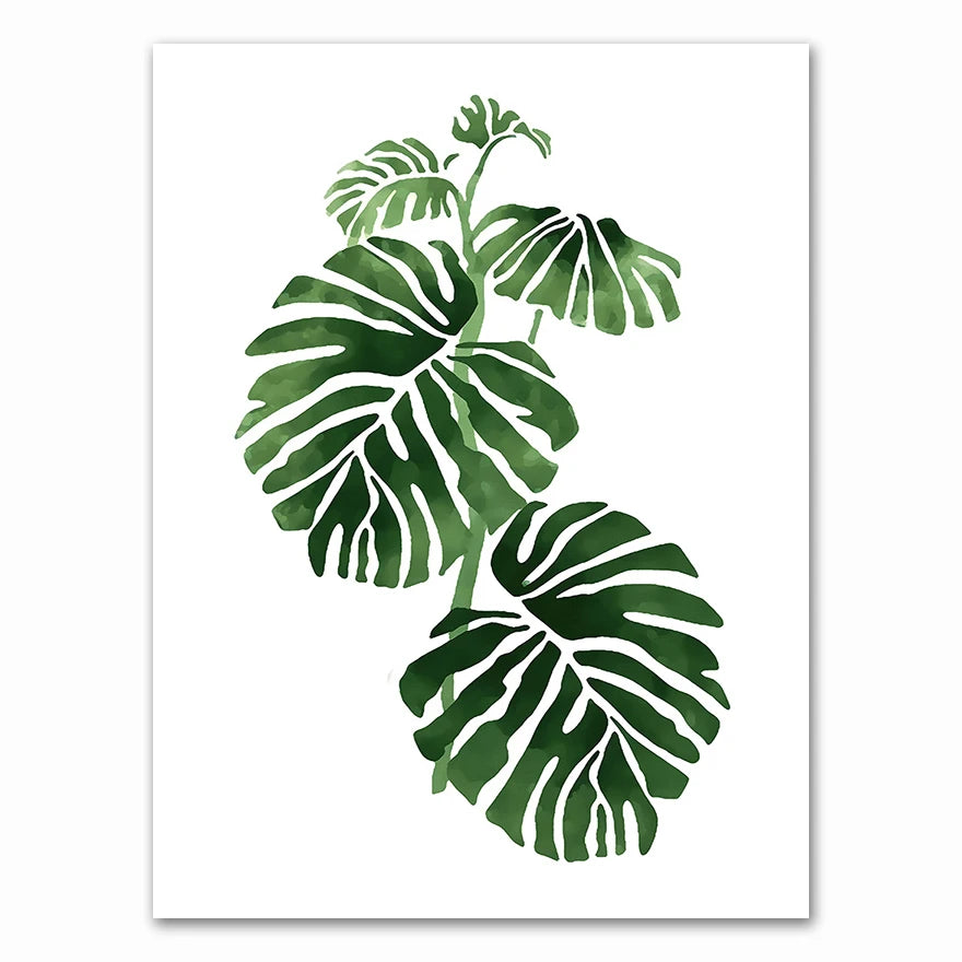 Tropical Leaves Scandinavian Canvas