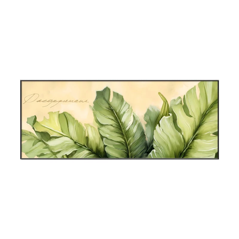 Abstract Green Leaf Canvas