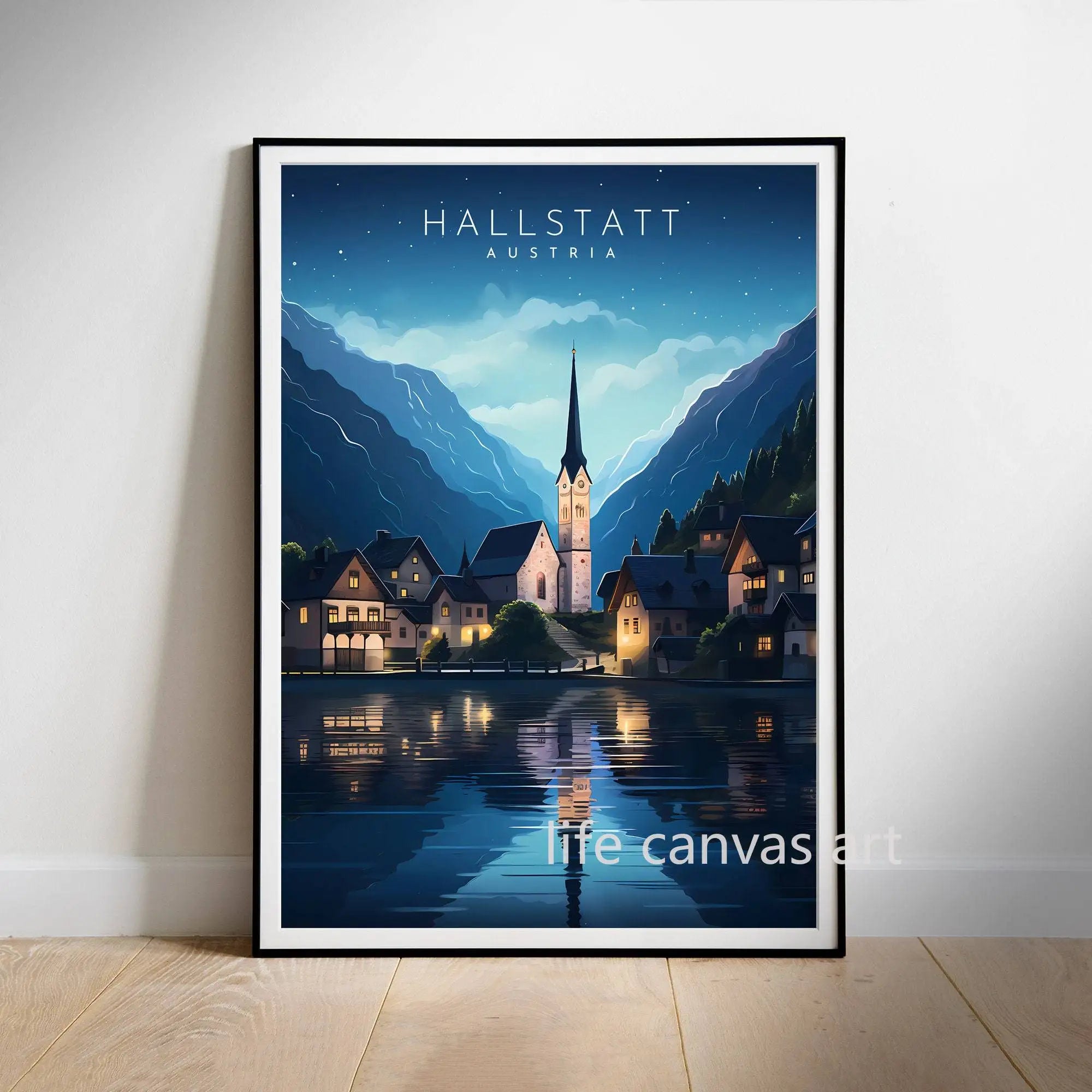 Retro Europe Travel Cities Poster