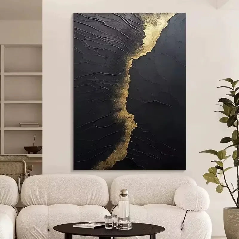 Black Wave Texture Canvas
