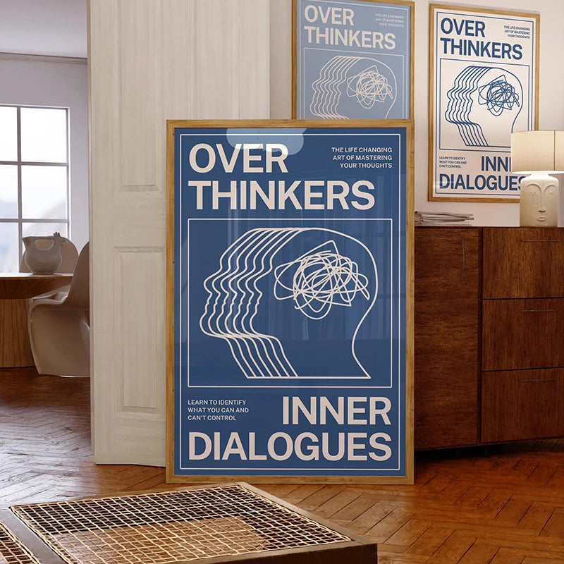 Mid-Century Overthinker Typography Canvas