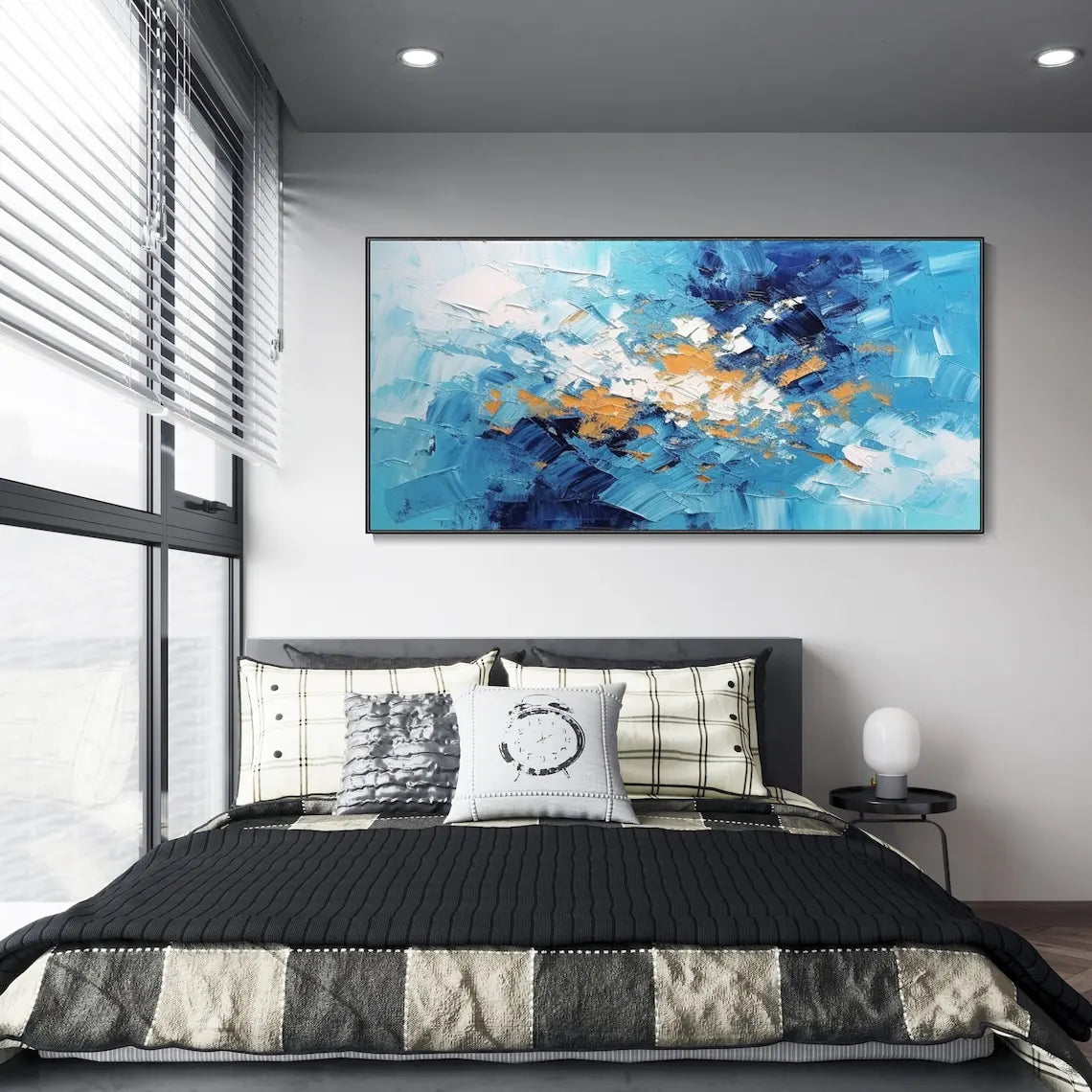 Blue Coastline Oil Canvas
