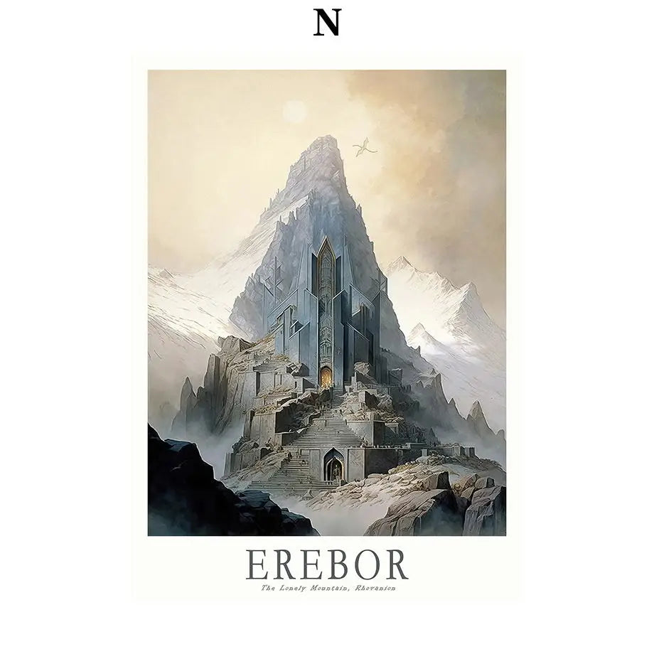 Middle-Earth Retro Travel Art