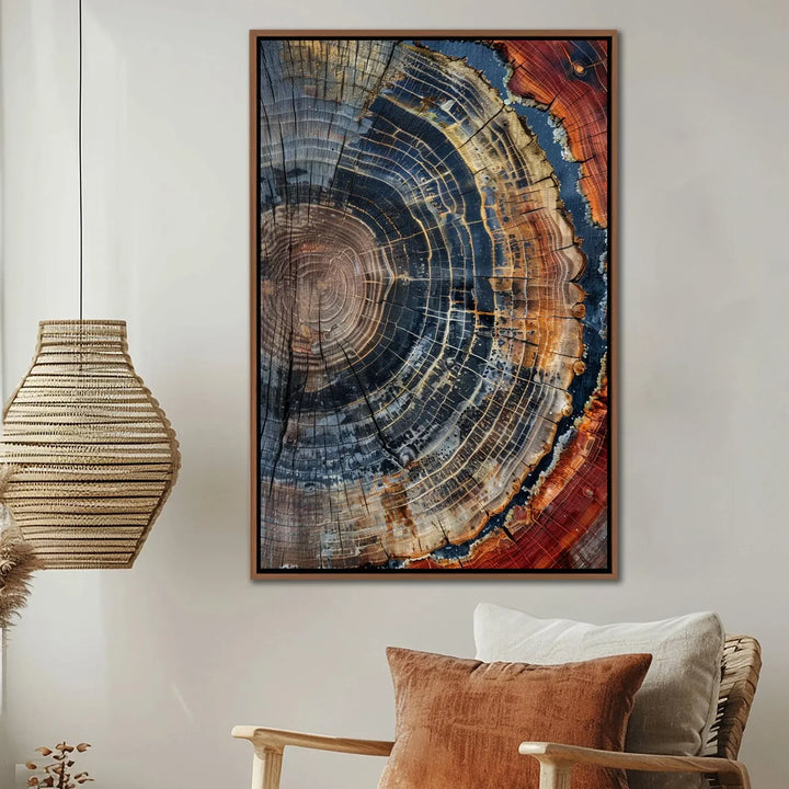 Abstract Colorful Tree Ring Art