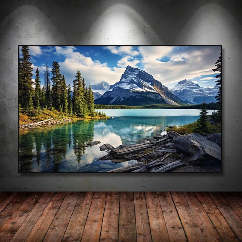 Northern Lights Lake Poster