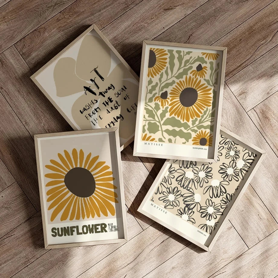 Boho Matisse Sunflower Canvas
