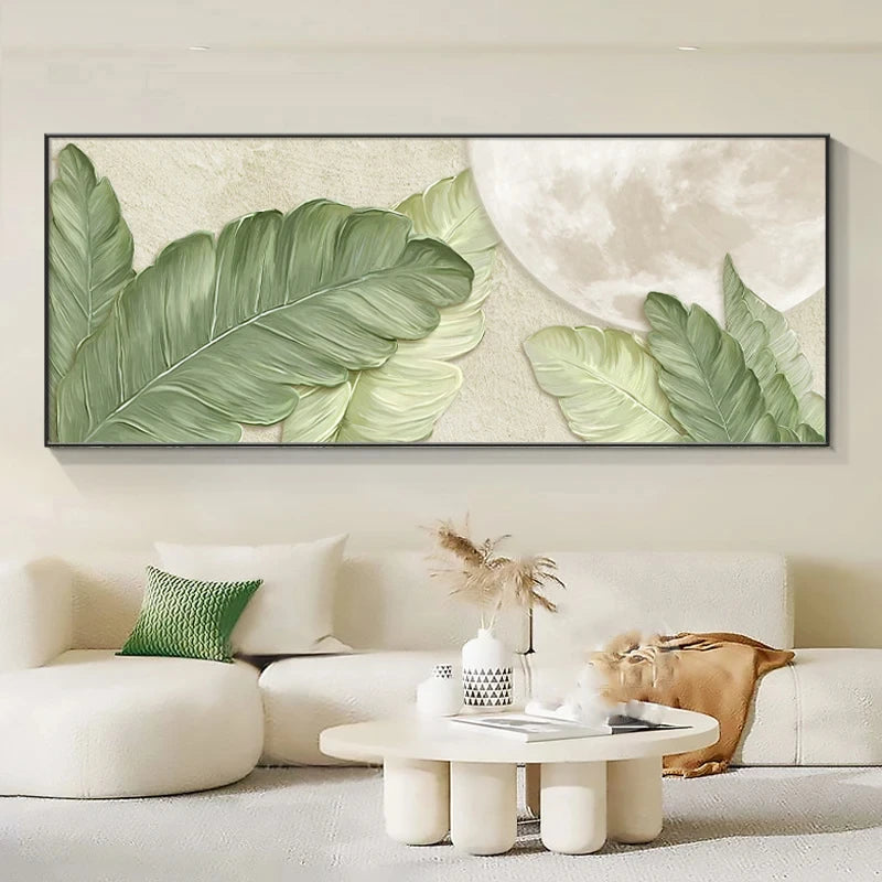 Abstract Green Leaf Canvas