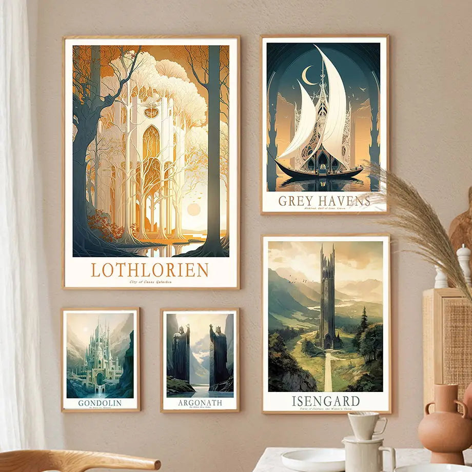 Middle-Earth Retro Travel Art