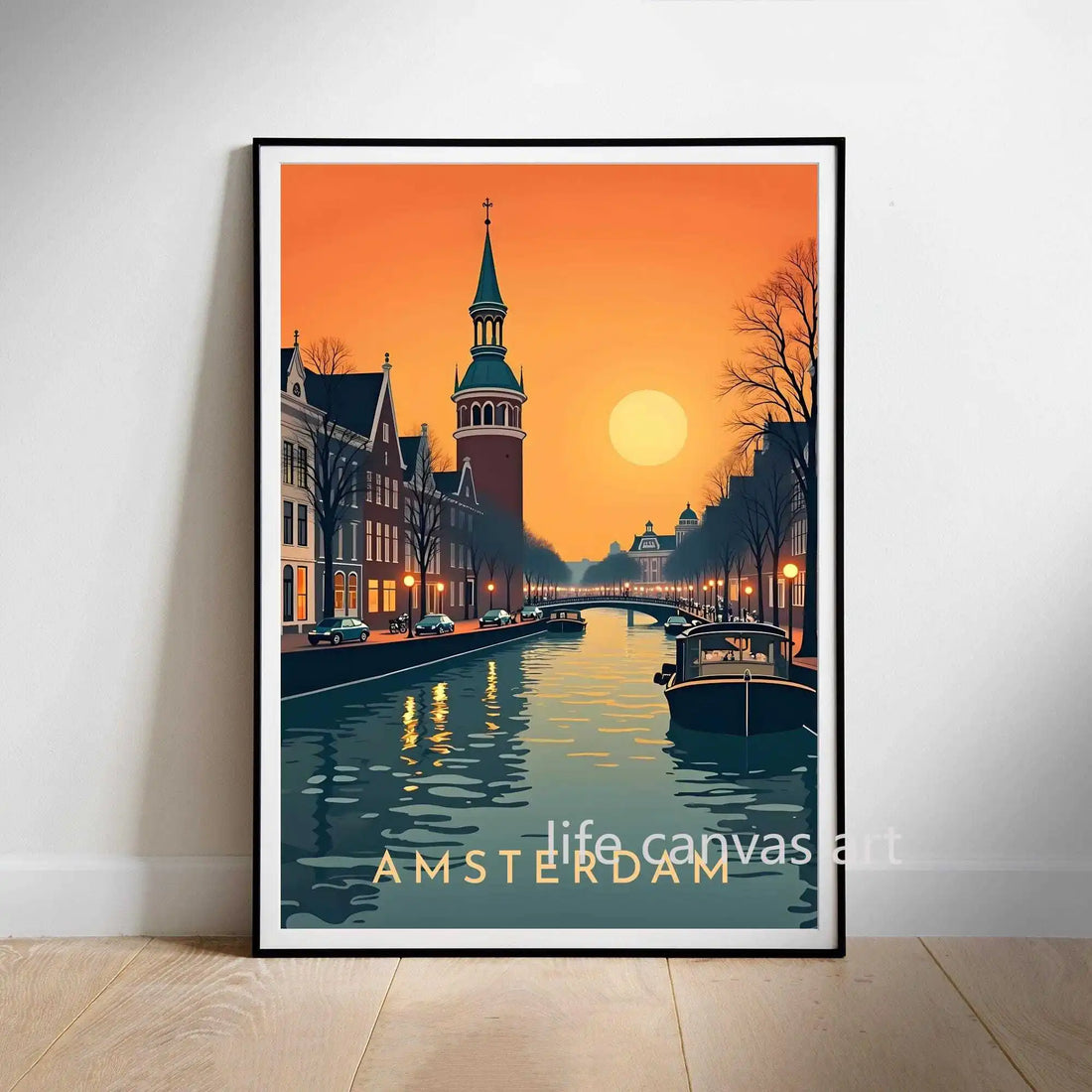 Retro Europe Travel Cities Poster