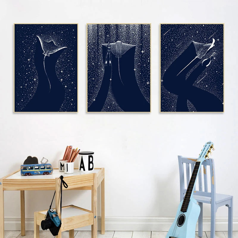 Cosmic Ocean Animal Canvas