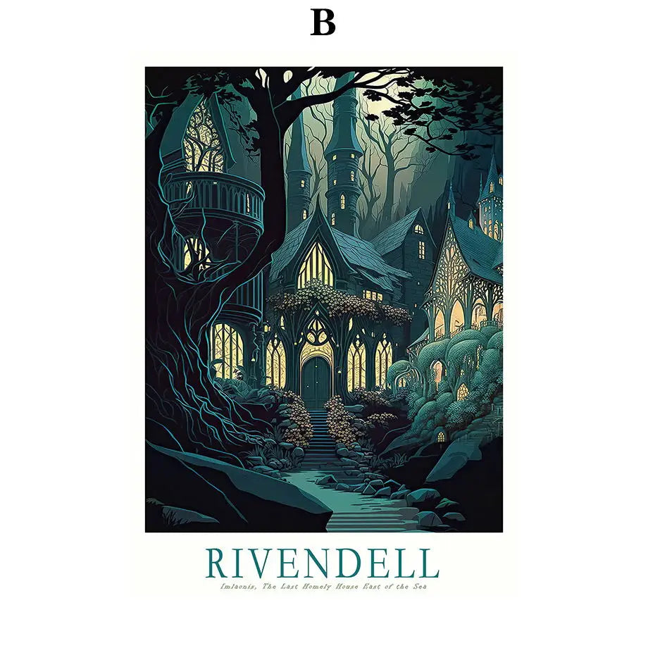 Middle-Earth Retro Travel Art