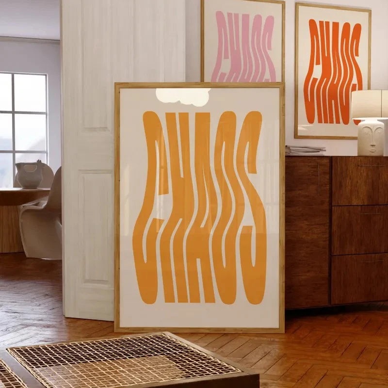 Chaos Typography Canvas Art