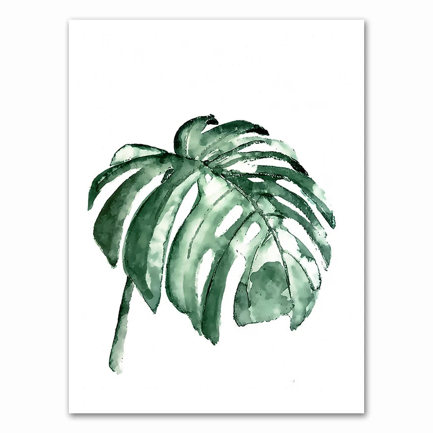 Tropical Leaves Scandinavian Canvas