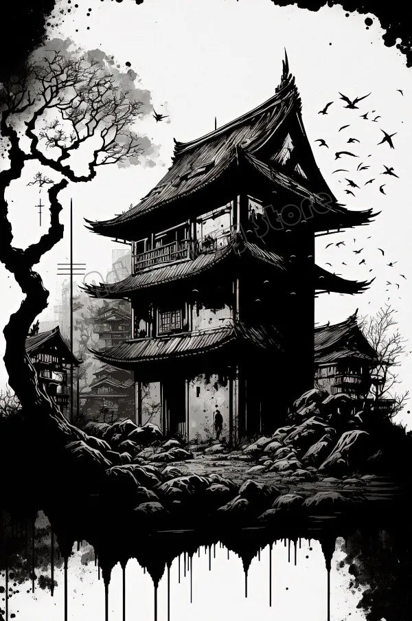 Zen Bonsai Pagoda Poster