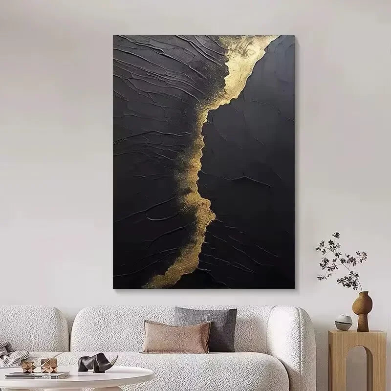 Black Wave Texture Canvas