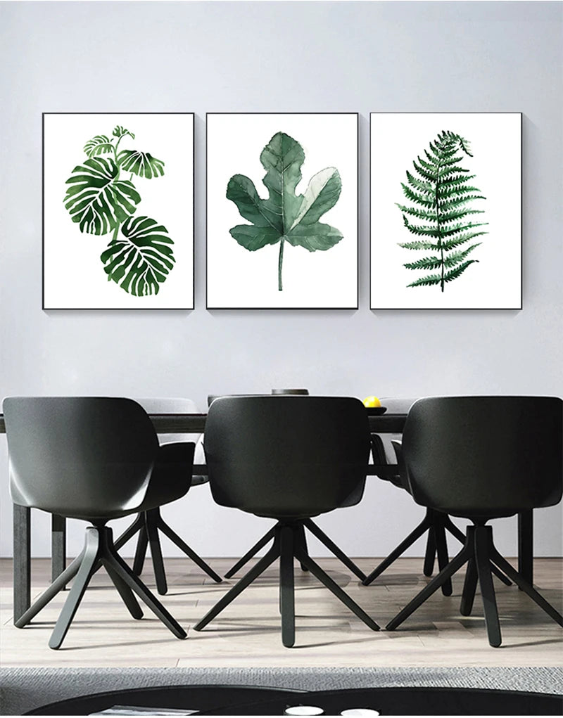 Tropical Leaves Scandinavian Canvas