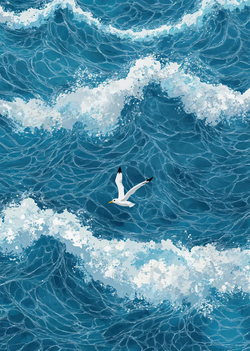 White Cranes Forest Poster