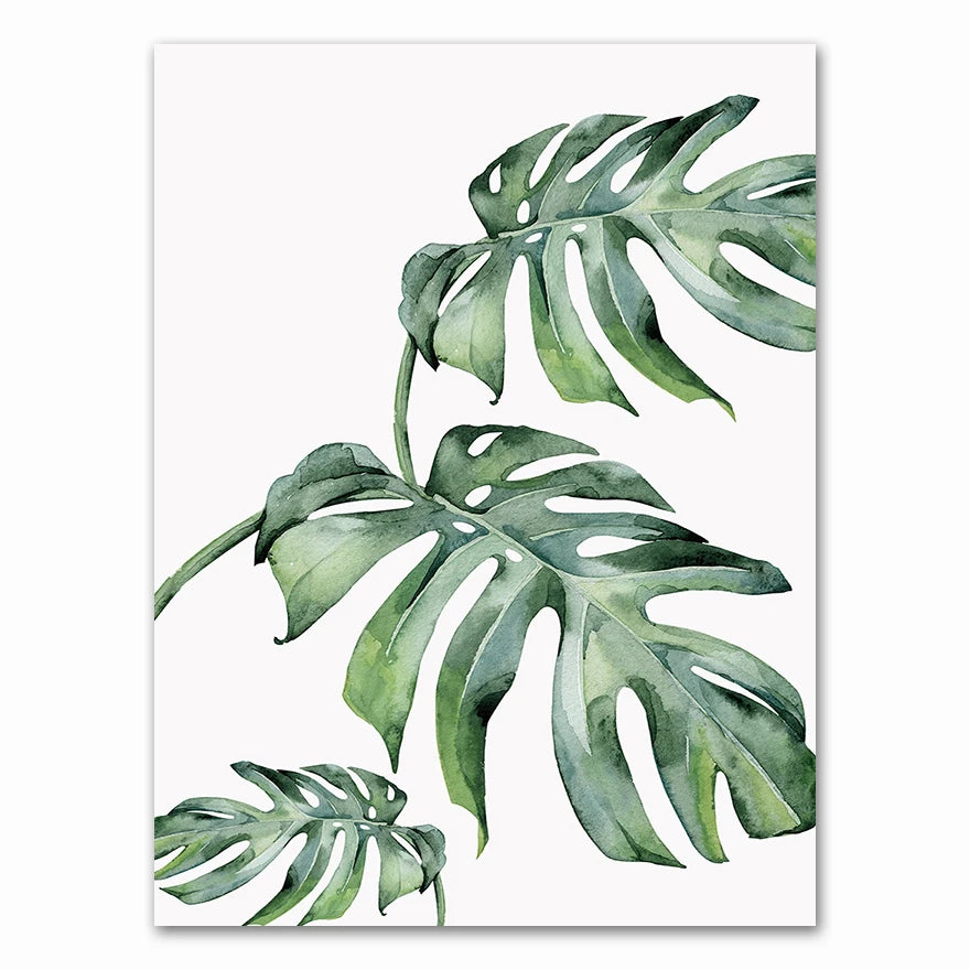 Tropical Leaves Scandinavian Canvas