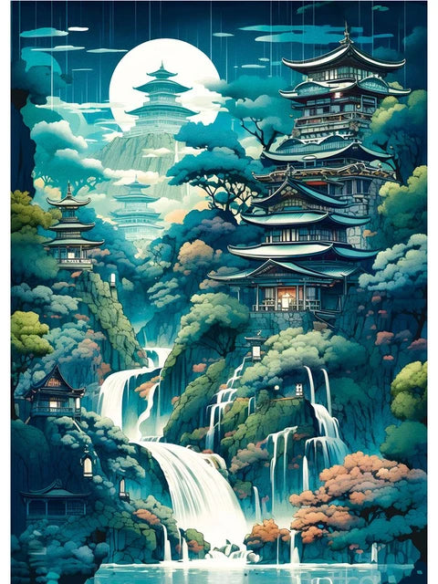 Fuji Cyberpunk Landscape Print