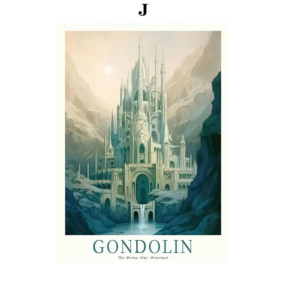 Middle-Earth Retro Travel Art