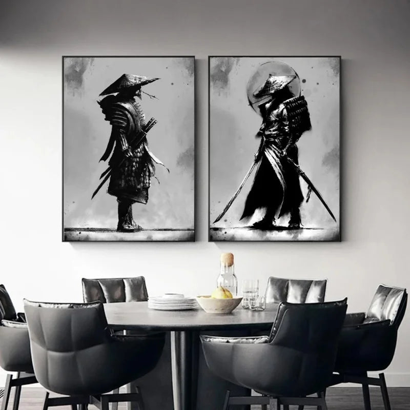 Samurai Black-White Wall Art