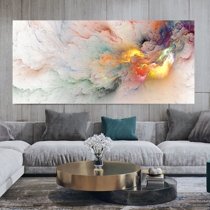 Grey Yellow Cloud Abstract Poster