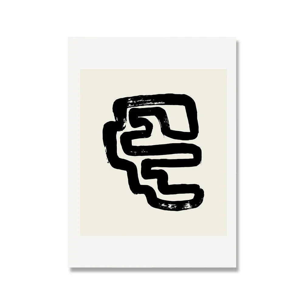 Minimalist Black Ink Lines Poster