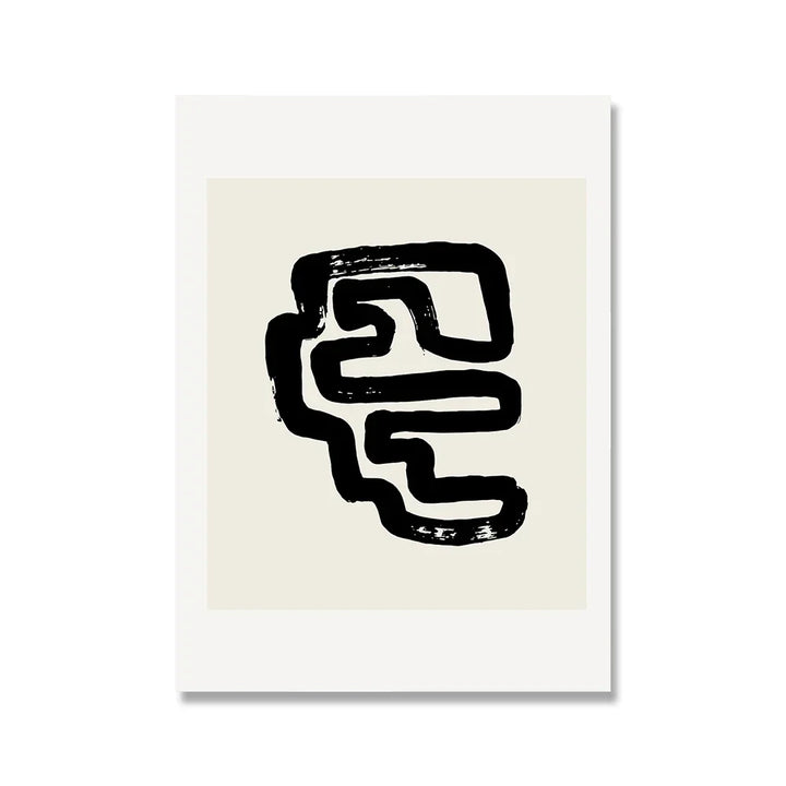 Minimalist Black Ink Lines Poster