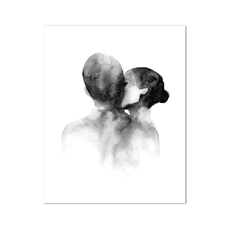 Single-Line Kiss Couple Poster