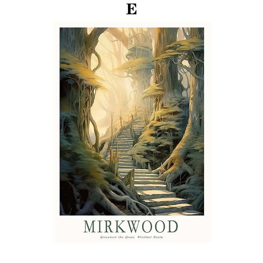 Middle-Earth Retro Travel Art