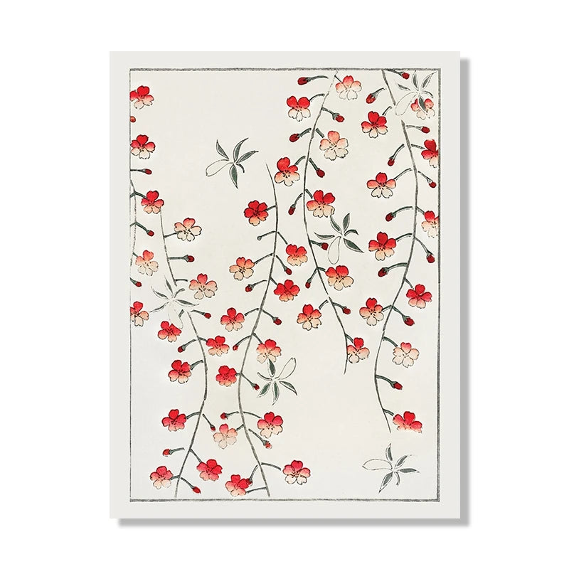 Hokusai Red Crane Art