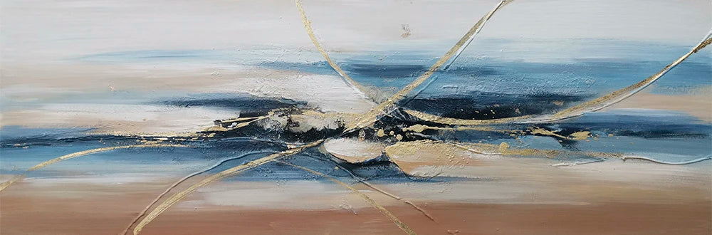 White Gold Line Landscape Print