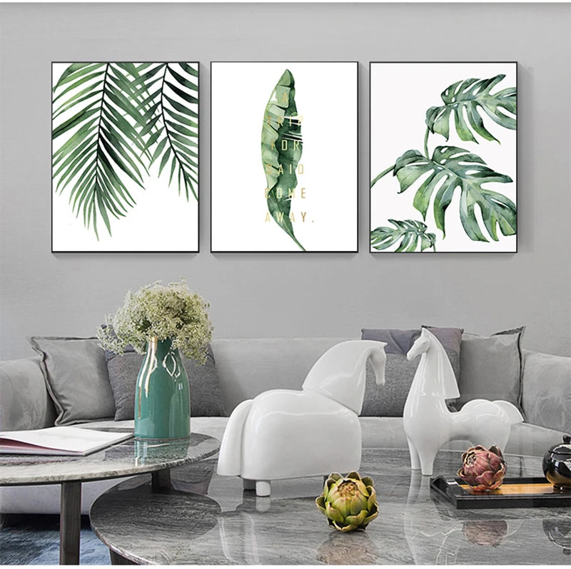 Tropical Leaves Scandinavian Canvas