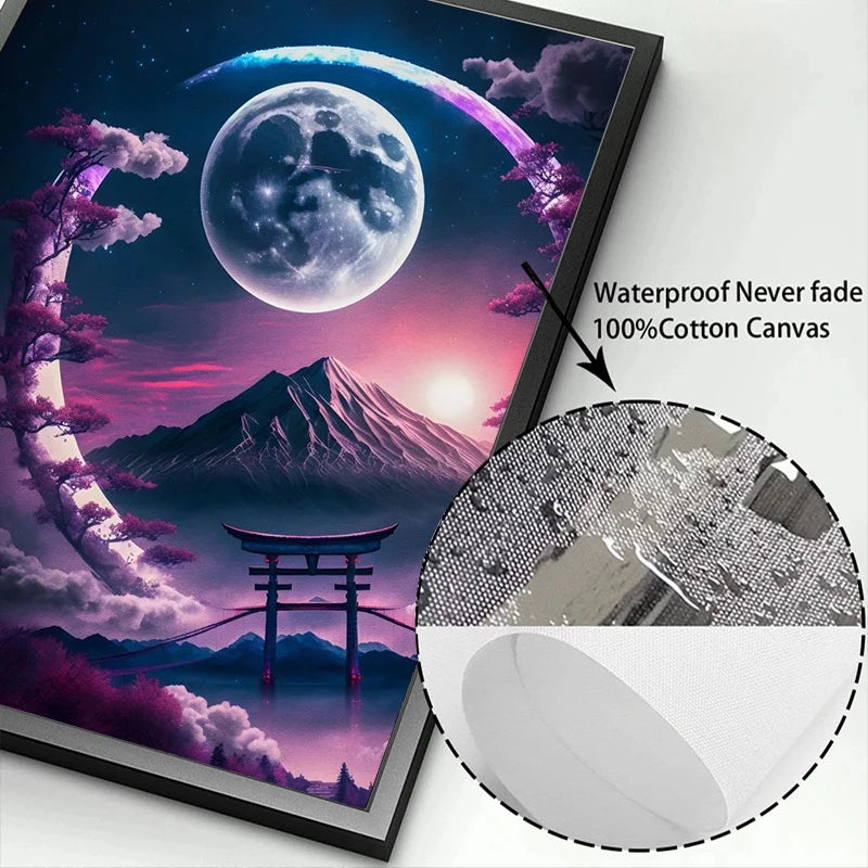 Fuji Cyberpunk Landscape Print