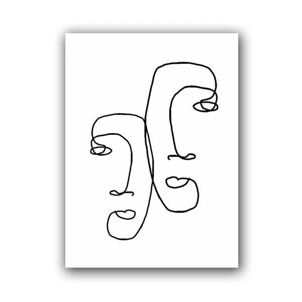 Single-Line Kiss Couple Poster