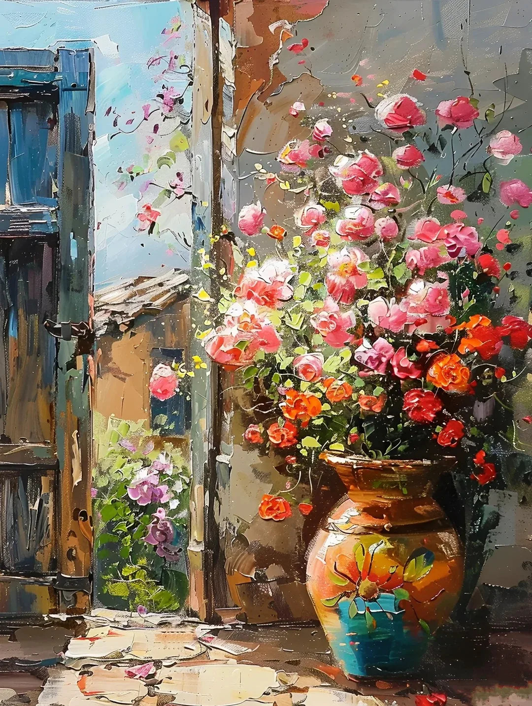 Colorful Graffiti Window Canvas