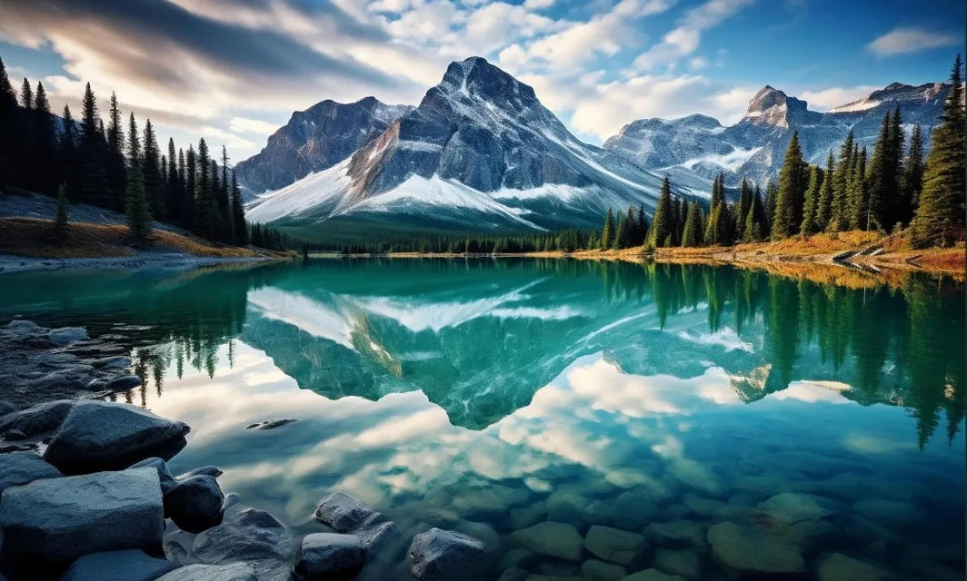 Northern Lights Lake Poster