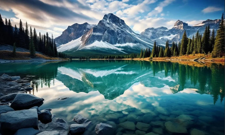 Northern Lights Lake Poster